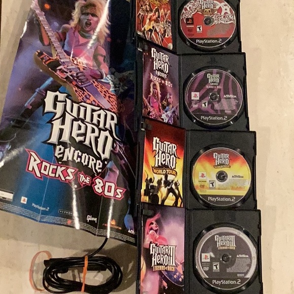 Guitar Hero Ps2 Guitar Wired PlayStation 2 & 4 Games Red Octane World Tour Rock - Picture 11 of 16